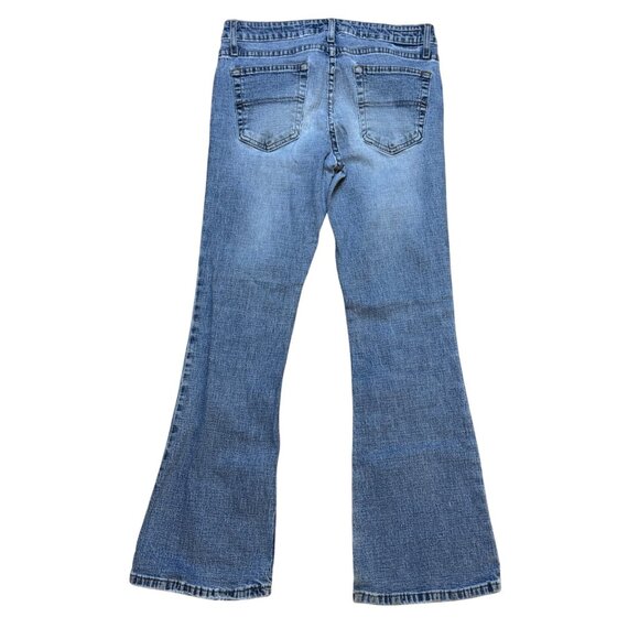 Y2K Arizona Flare Leg Stretch Jeans 7 Short Blue Denim Mid‎ Rise - Picture 2 of 8